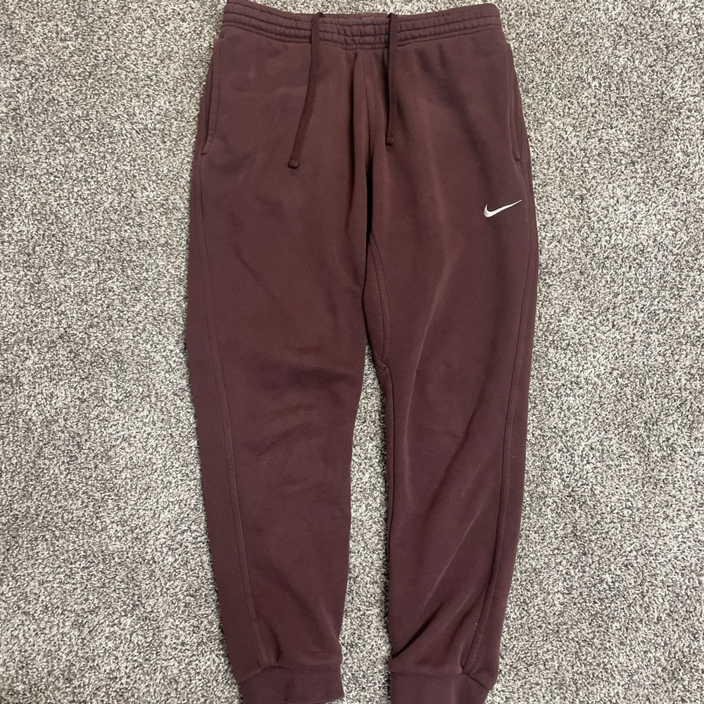 Nike Maroon Sweatpants with Logo